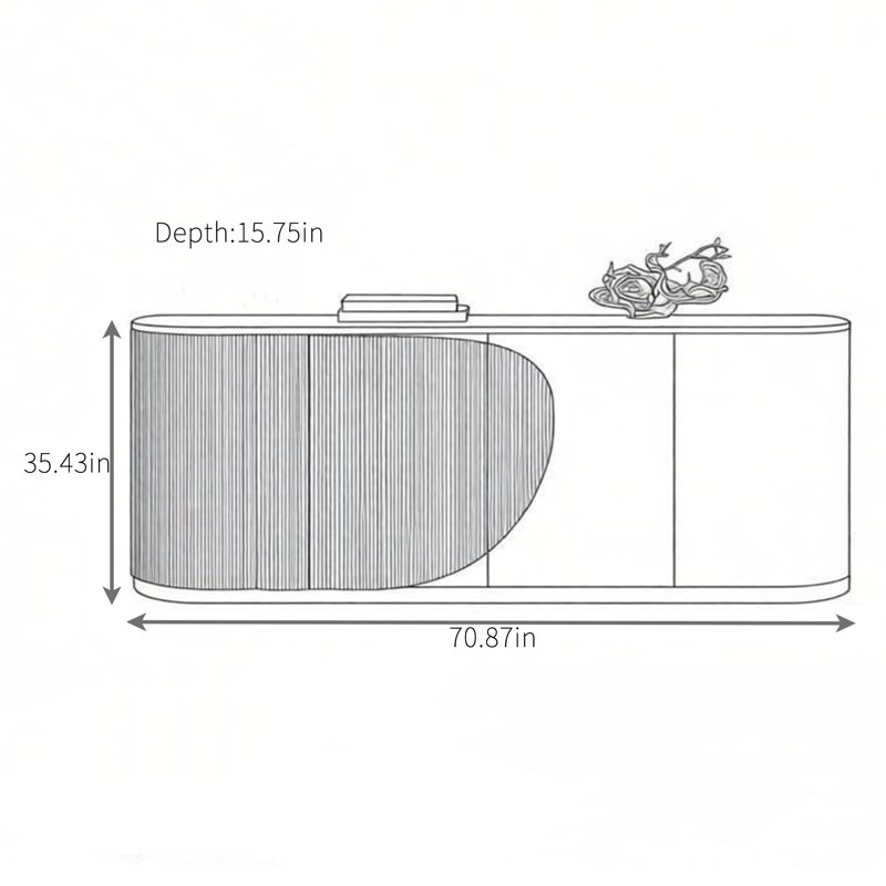 Buffet simple à grande capacité, H 35,43 po x l 70,87 po x P 15,75 po