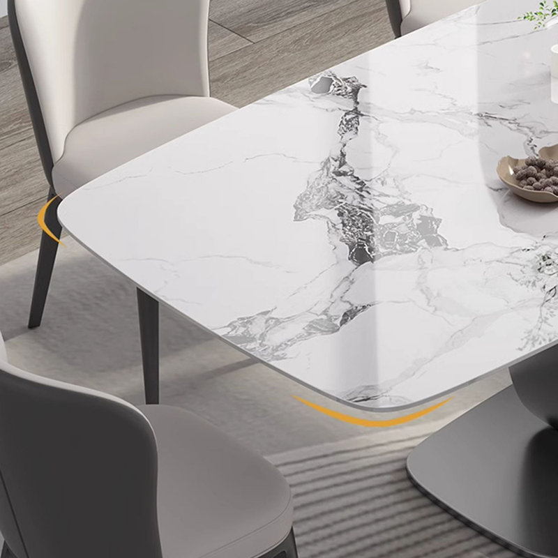 Light luxury simple rectangular dining table set, 29.5"H x 55.1"L x 31.5"W
