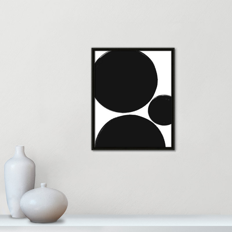 «Line Dessin Collection Bowring Dots» encadré sur toile par Leah Straatsma, H 21,5 po x l 17,5 po x P 2 po, Espresso