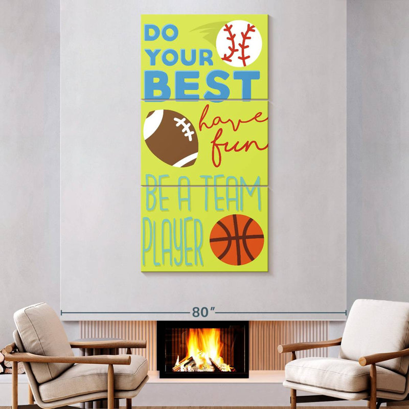 «Sports Is Fun Do Your Best», H 80 po x l 39 po