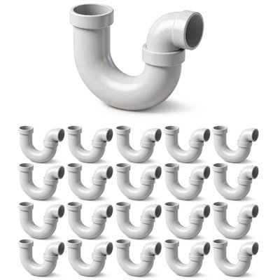 2 in. PVC DWV P-Trap w/ Threaded Union Plastic Nut H x H, White PVC Drain, Waste & Vent Fitting, (20 Pack)
