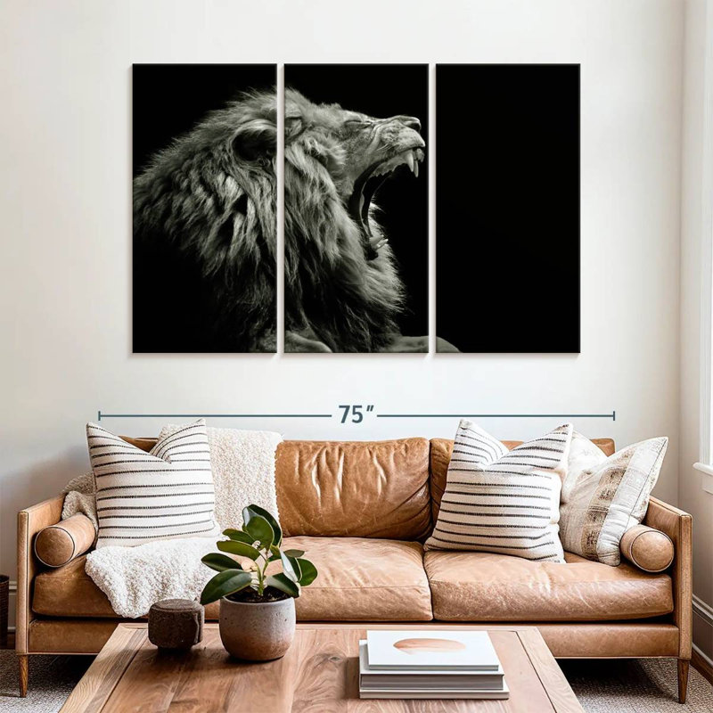 Brampt Roaring Lion Head, 42" H x 65" W