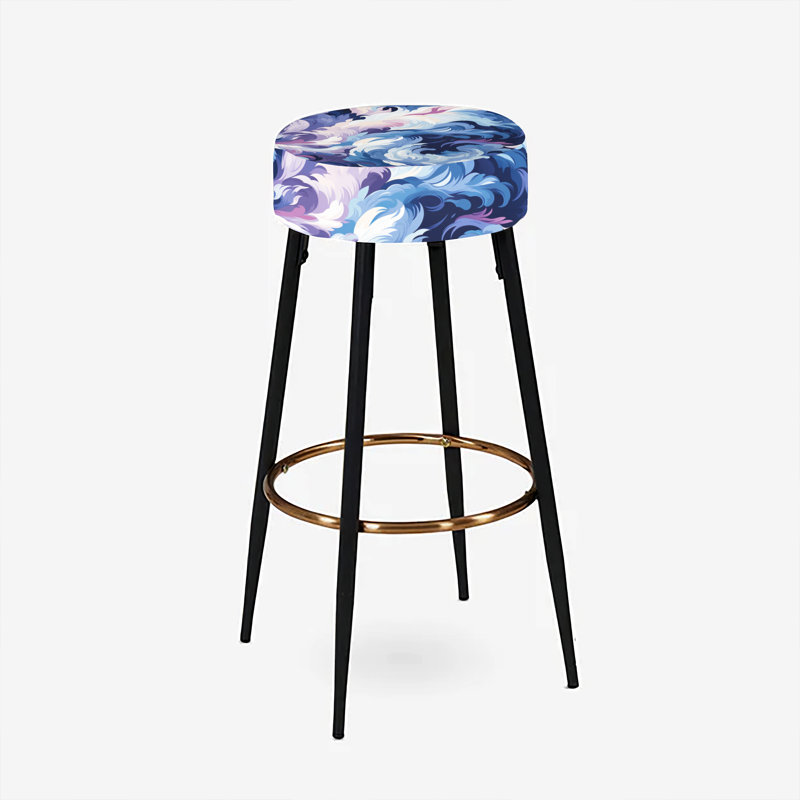 Celestial Aura Ripple - Ensemble de 2 tabourets de bar abstraits
