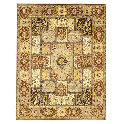 Hand Knotted Wool Oriental Area Rug in Multi And Red