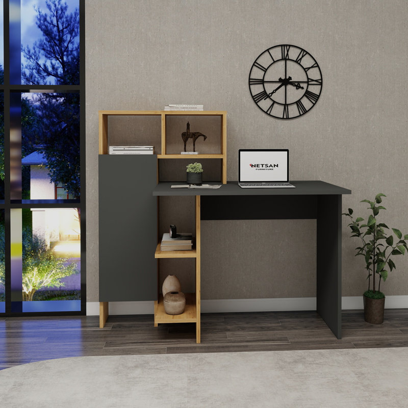 Computer Desk Eva-Jane, Black/Brown