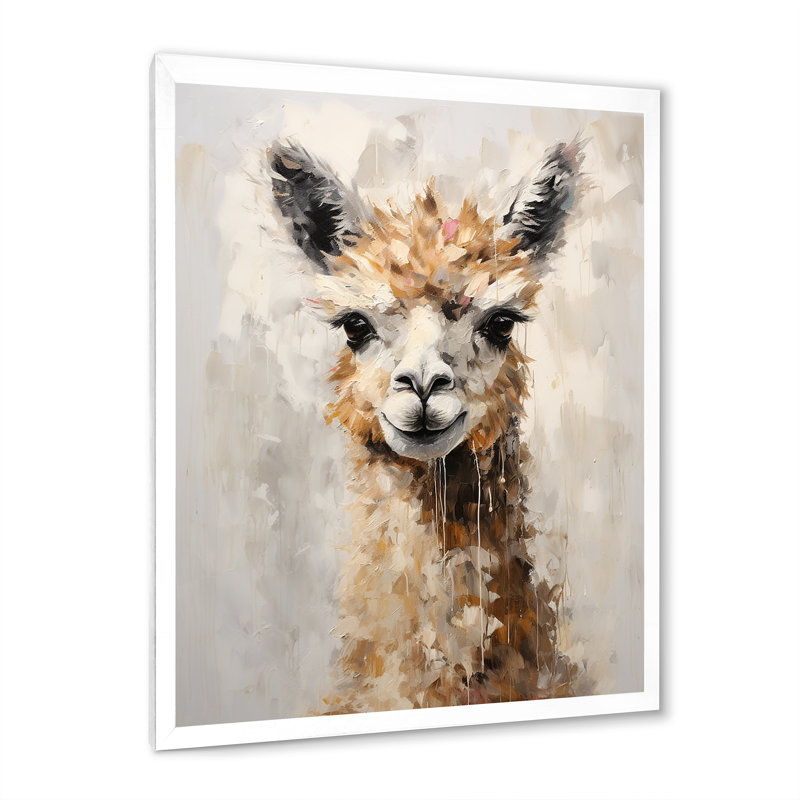 " Minimalism Alpaca Grunge ", 40" H x 30" W x 1.5" D, White Picture Frame