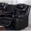 ENCORE SOFA NOIR DOUBLE PUISSANCE AVEC CHARGEUR SANS FIL DDT, GEL CUIR CLAIR ET USB SUR INTERRUPTEUR