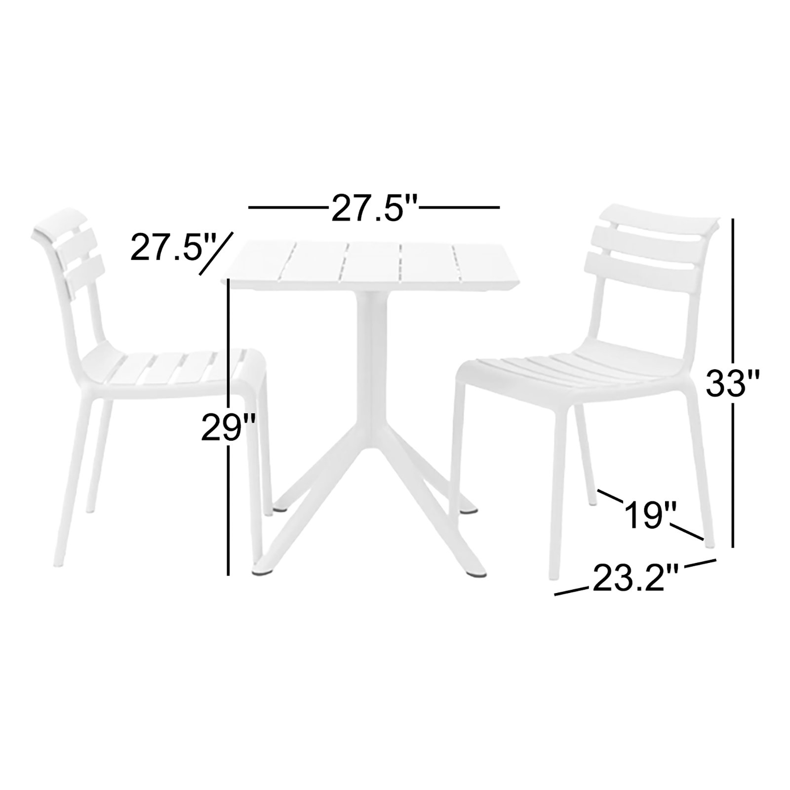 Fillmore Square 2-Person Bistro Set, Beige