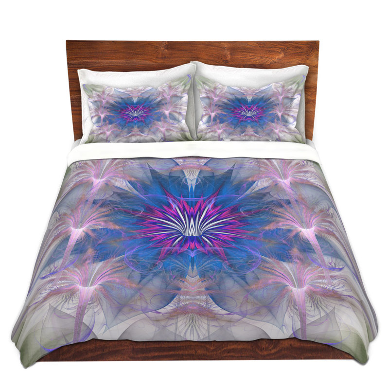 Ensemble de housse de couette à danse florale, 1 housse simple + 1 taie standard