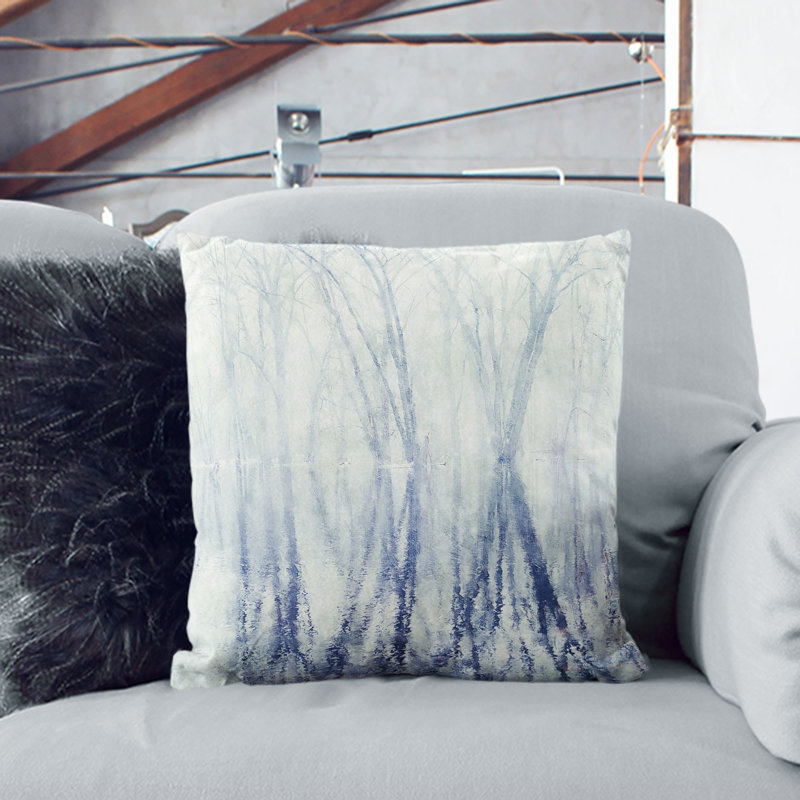 Reflection of Trees in a Forest Cushion with Filling, 55cm H x 55cm W x 20cm D