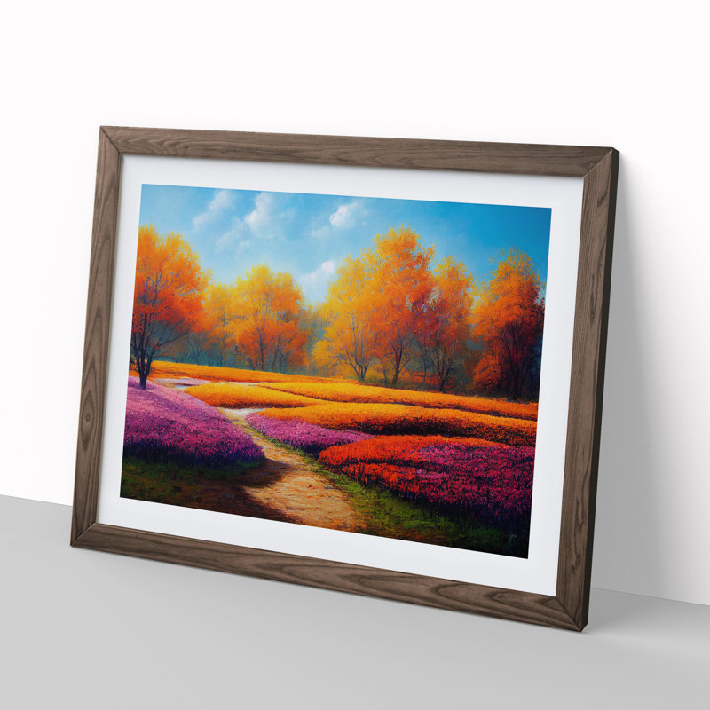 A Popular Spring Forest - Single Picture Frame Print, 46cm H x 64cm W x 2cm D, Walnut Framed