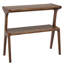 Table d'appoint rustique en bois massif brun, table de rangement à 2 niveaux pour entrée ou salon, 67 x 70 cm