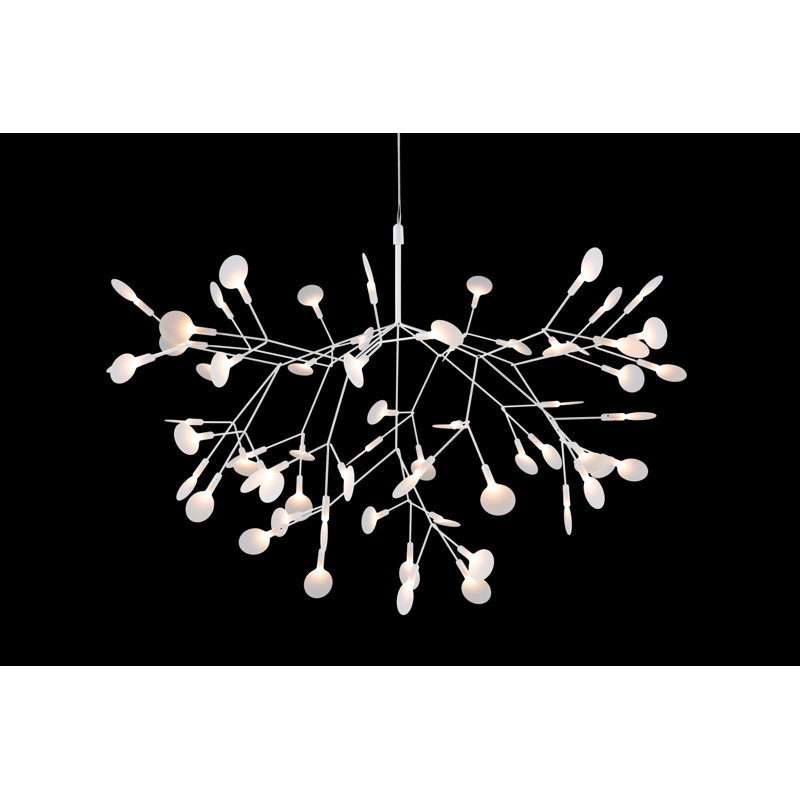 Heracleum III LED Chandelier, 393.7", White, 25.6" H x 38.6" W x 38.6" D