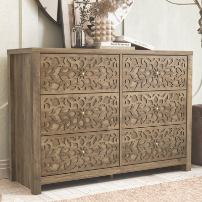 Farmhouse 5 Drawers Dresser Storage Cabinet Chest With Barn Doors