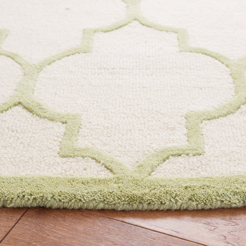 Sanyla Hand Tufted Wool Geometric Rug, Round 6'
