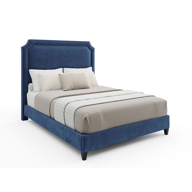 Lit tapissier standard Lehmann, Très grand, Bleu marine