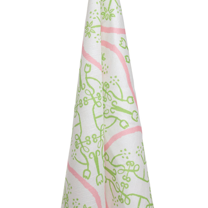 Watercolor Damask Square Pillow Cover & Insert, Pink & Green Damask, 22"H x 22"W