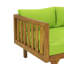 Banquette-lit 3 places avec coussins en bois et eau, siège à lattes, 168,9 cm (l) x 79,6 cm (p) x 60,3 cm (h), assemblage requis, finition panneaux.