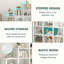 Bibliothèque à 9 cubes avec échelle et bibliothèque sur pied avec 12 tablettes