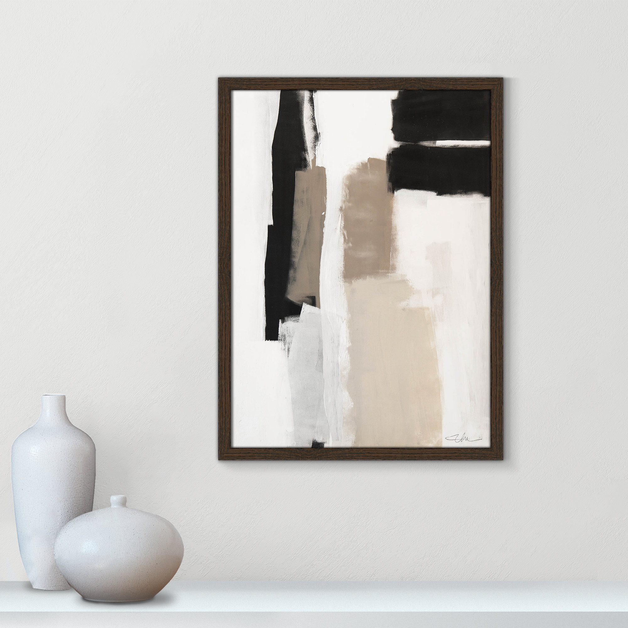 Earth Scapes II by Casa Fine Arts, 23" H x 17" W x 1.25" D, Walnut Slim Unmatted Picture Framed