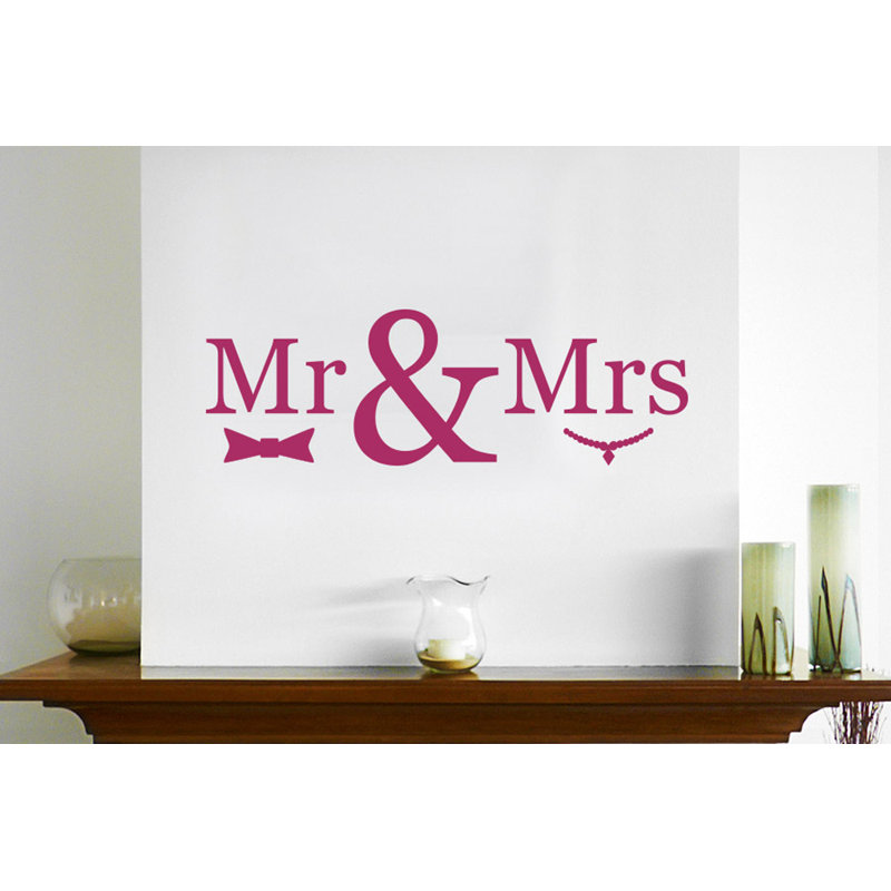 Mr Mrs Wall Sticker, Violet, Large