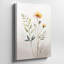 Une délicate illustration botanique montrant un arrangement simple de fleurs sauvages sur une toile murale simple de qualité supérieure, prête à être accrochée-1954972969