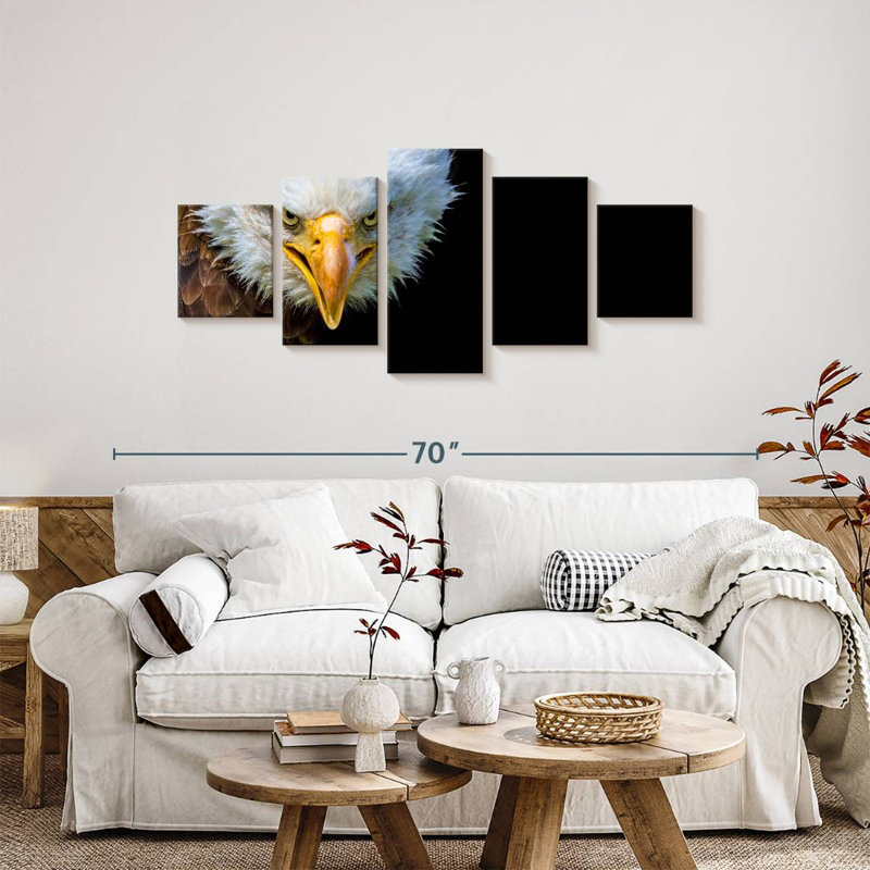 Fiery Bald Eagle, 24" H x 55" W