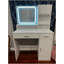 Bureau de coiffeuse avec miroir et bande lumineuse à DEL, coiffeuse avec grand tiroir, commode de rangement à 3 niveaux et 3 modes d'éclairage à luminosité réglable, convient à la chambre à coucher
