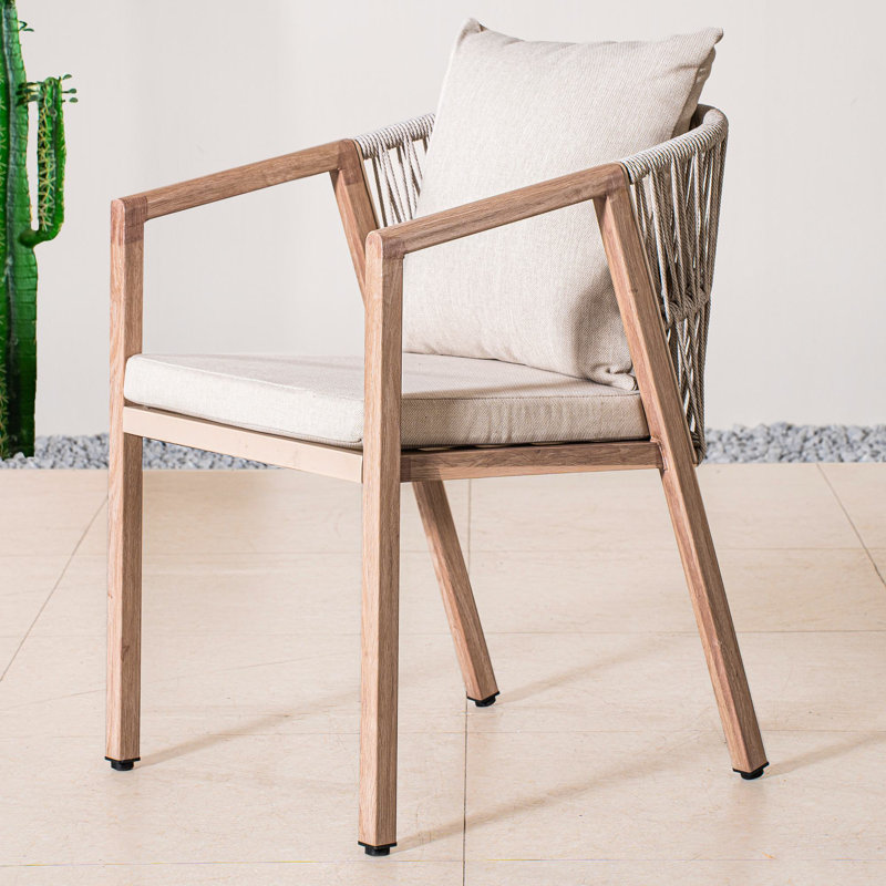 Chaise de salle à manger d'extérieur avec coussins Cassily