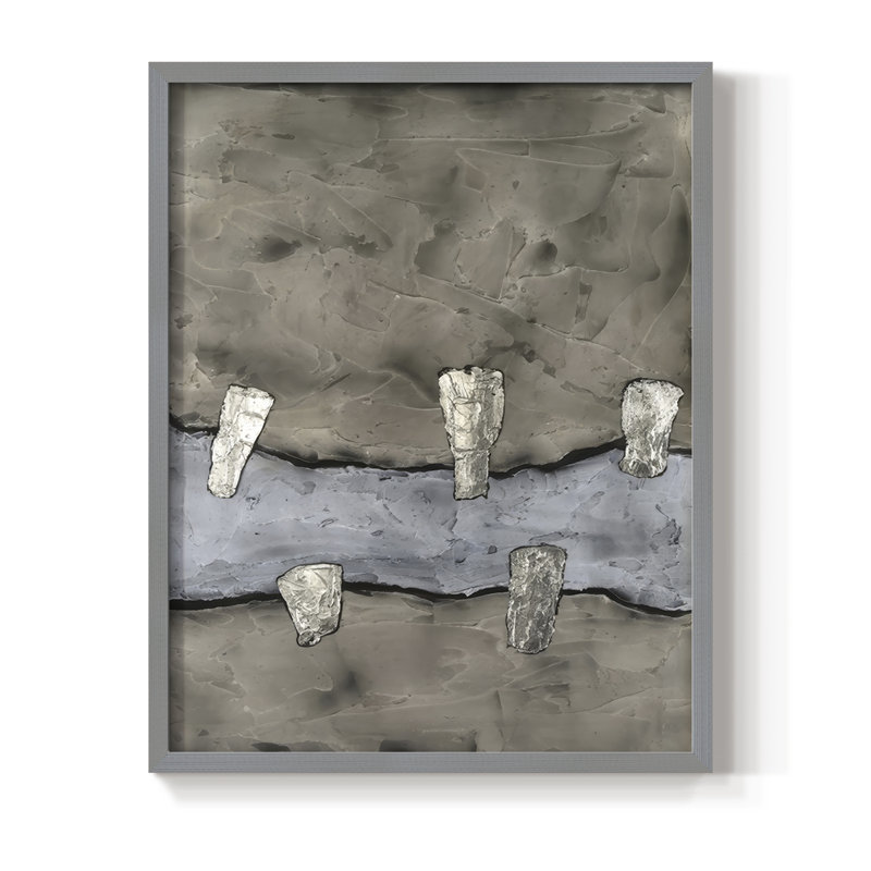 Stonemasonry I Framed Print - Solid Wood, Grey, 11" H x 9" W