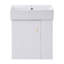 Stylish Bathroom Vanity With Premium Ceramic Basin And Distinctive Wave Door