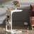 Shaped Side Table With Charging Stations - Versatile White Couch Table For Snacks & Laptops