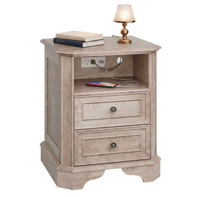 24"  Traditional Nightstand with Charging Station