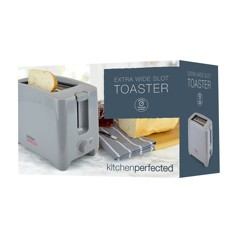 Kitchenperfected 2 Slice Extra-Wide Slot Toaster - Anthracite Grey, Grey