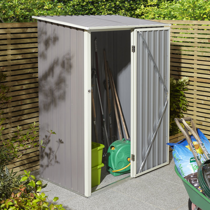 Rowlinson Trentvale 5X3 Metal Pent Shed, Light Grey