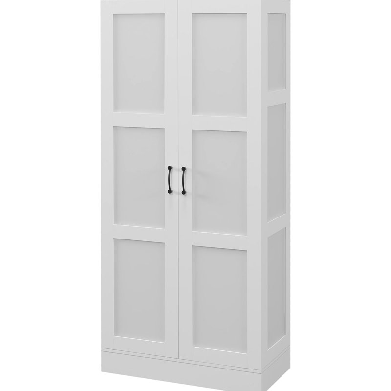 71" Tall Cabinet With Movable Shelves, White For Organized Home Spaces Storage In White, Shelves And Tidy Solution