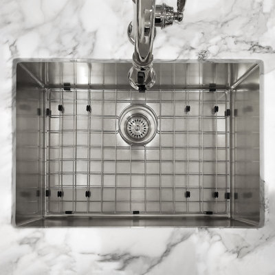 Ensemble d'évier de cuisine encastrable ou simple encastrable en acier inoxydable de calibre 16 Whitehaus