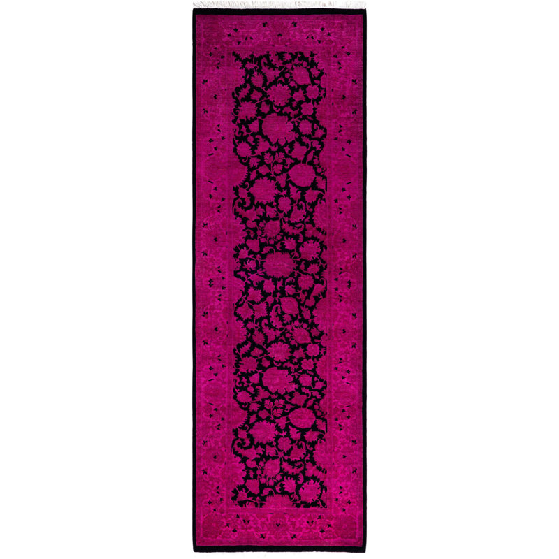 Overdyed One-of-a-Kind 2' 7" X 8' 2" Hand Knotted Area Rug