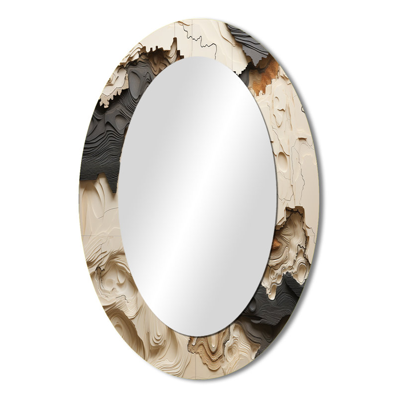 Miroir mural beige et brun, 36 po x 24 po