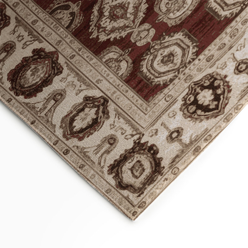 Persian Beige Indoor and Outdoor Area Rug, Rectangle 9' x 12'