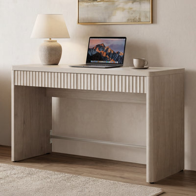 Cesiro 48.86''W Modern Fluted Desk with 2 Hidden Drawers