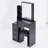 29.2" Small Space Left Bedside Cabinet Vanity Table + Cushioned Stool-650193941