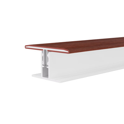 Alusions 1 in. x 2.19 in. x 8 ft. Swedish Red Composite Aluminum H Trim Kit for .5 in. Board