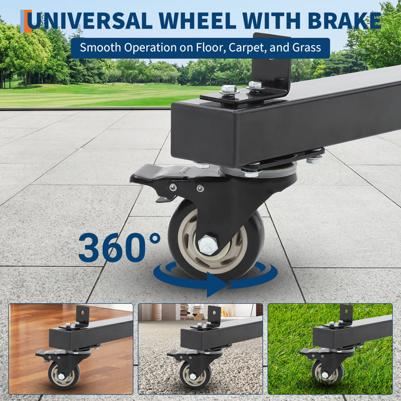 Chariot pliant robuste pour roulettes avec roulettes, chariot de rangement d'une capacité de 400 lb pour 42 chaises ou 12 tables, chariot roulant polyvalent avec housse de protection, 2 couches