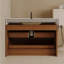 Meuble-lavabo flottant moderne 29,9 po avec comptoir en faux marbre et lavabo encastré en céramique, fixé au mur pour les petites salles de bain et les appartements