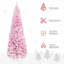Arbre de Noël artificiel enneigé 7,5 pi de hauteur avec pin en forme de pin et branches réalistes, rose