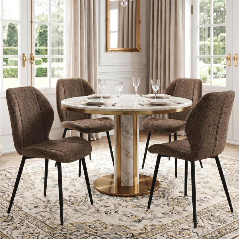 Ensemble de 4 chaises de salle à manger Modern, Brun