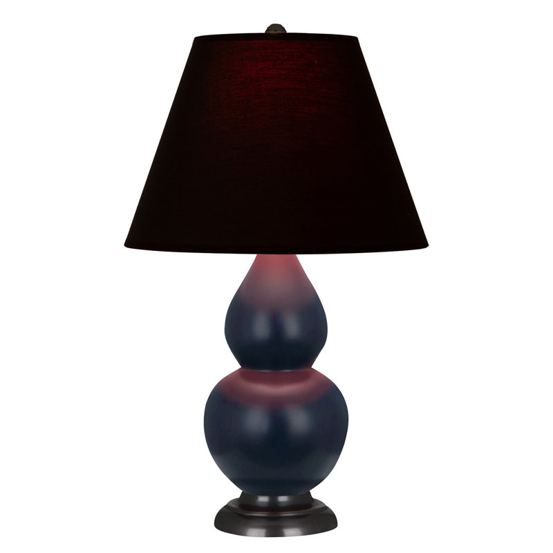Petite lampe d'appoint à double gourde, Bleu marine mat / bronze, Noir / Rouge