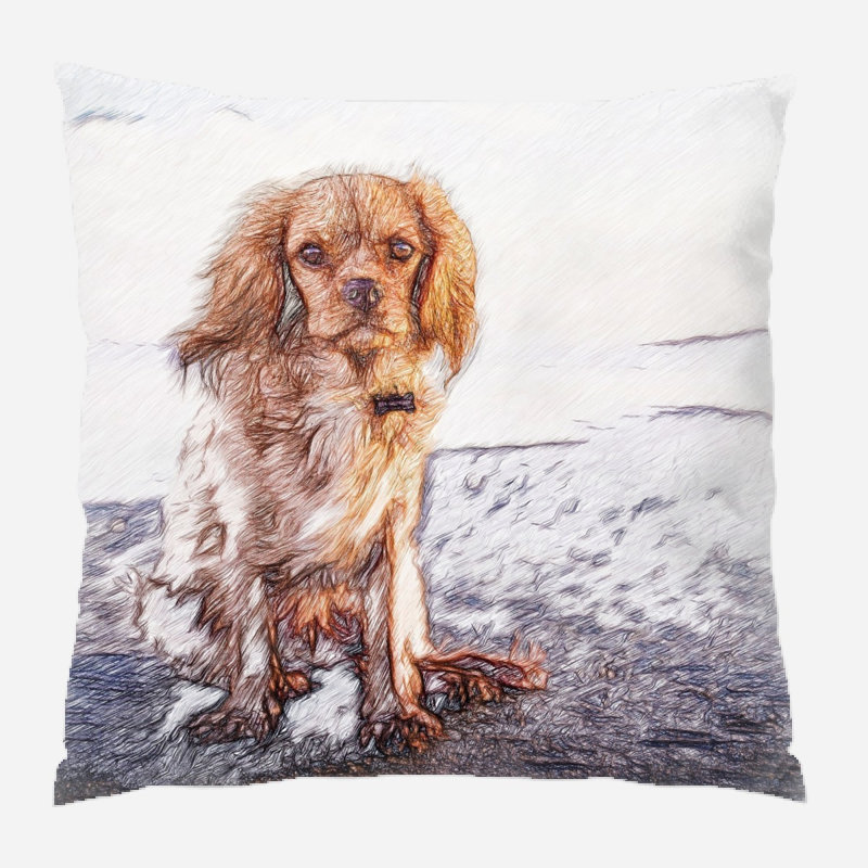 Housse de coussin d'extérieur carré Cuadra, Microsuède, Intérieur