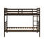 Lit superposé simple au-dessus d'un lit simple 1 pièce Classic brun foncé mobilier de chambre à coucher pour jeunes en bois durable